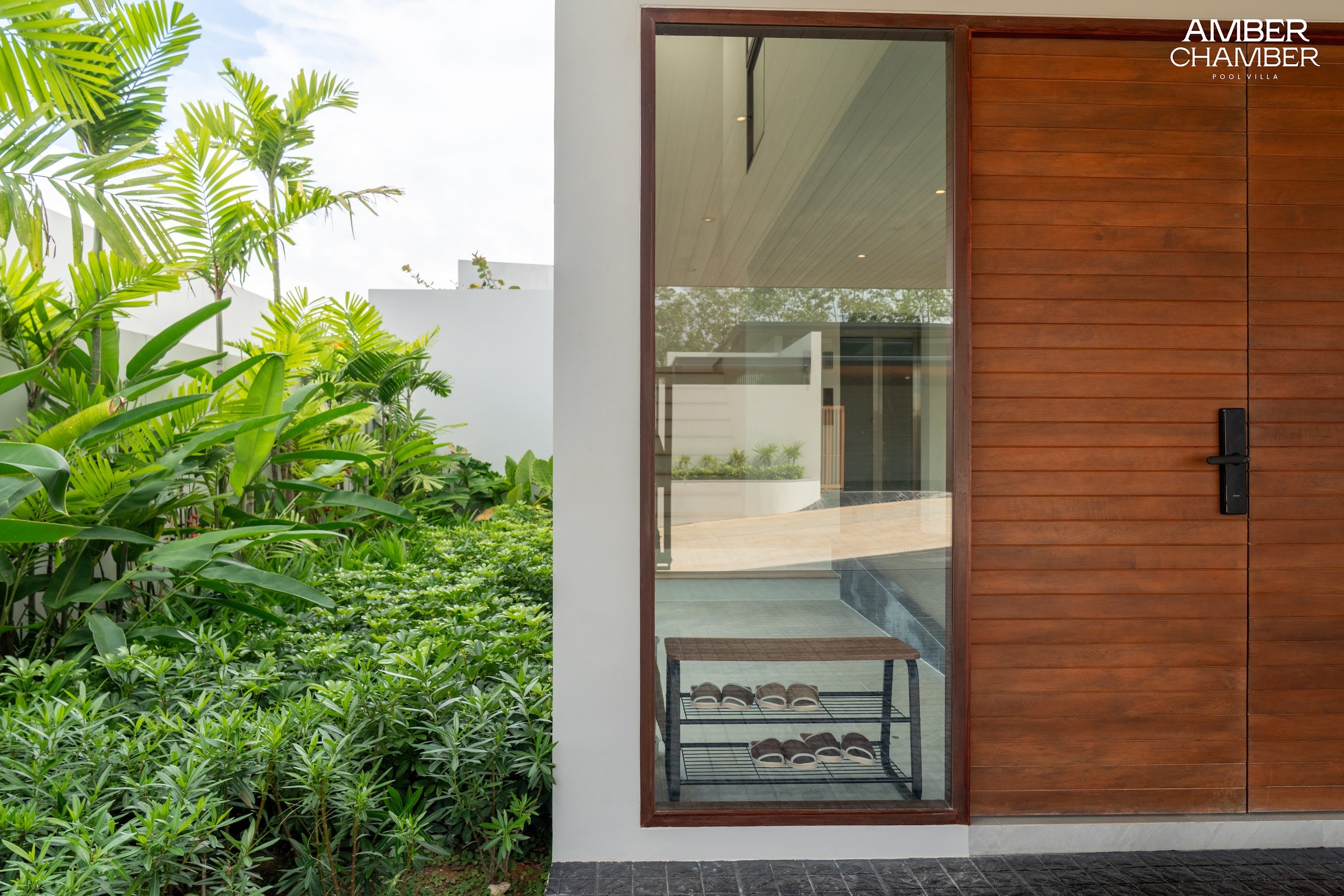 Landscaped tropical planting within the Amber Chamber grounds