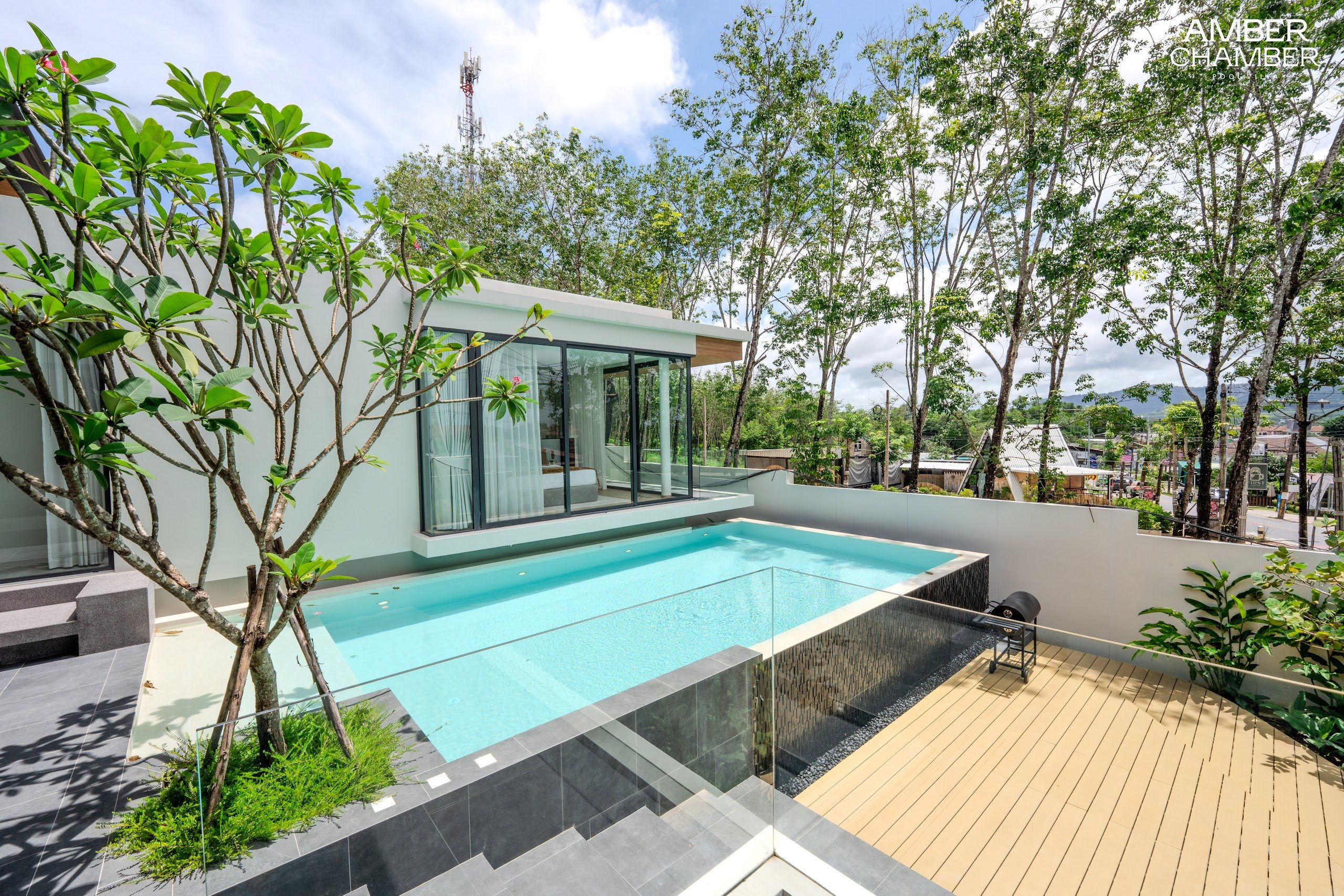 Amber Chamber pool villa exterior in Bang Jo, Phuket
