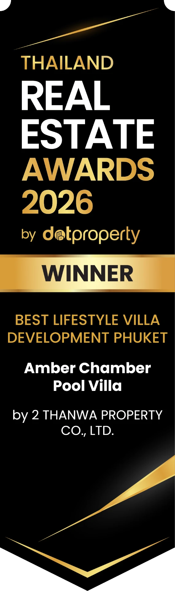 Thailand Real Estate Awards 2026 Winner — Best Lifestyle Villa Development Phuket — Amber Chamber Pool Villa